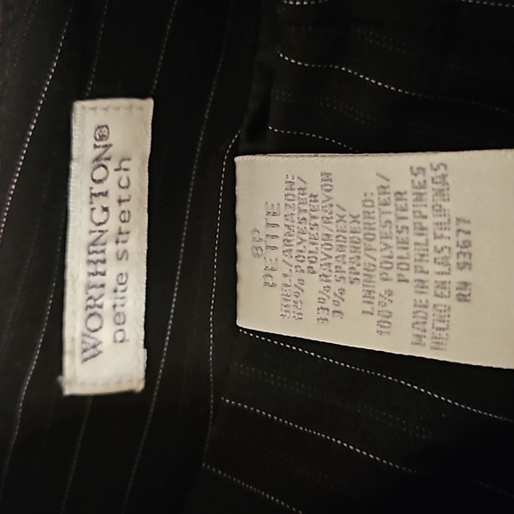Worthington Pinstripe Black  Pencil Skirt; 6 Petite - Picture 4 of 4